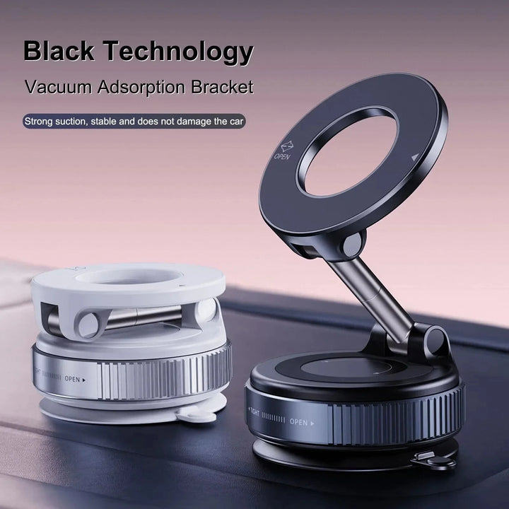 Magnetic Car Phone Mount, Strong Suction, 360° Rotation, iPhone, Android
