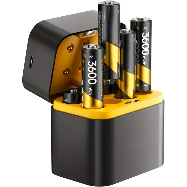 High Capacity AA Lithium Rechargeable Batteries 1.5V 3600mWh (8 Sets)