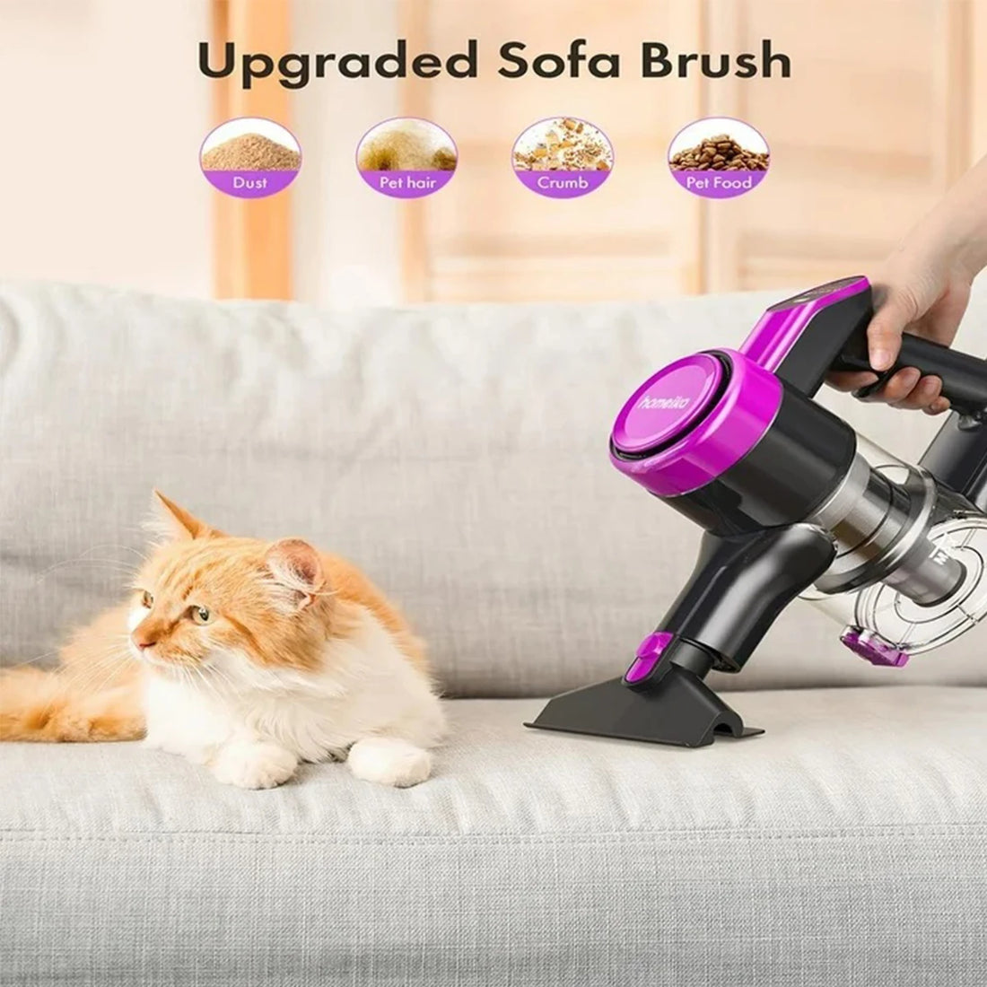 Homeika Cordless Stick Vacuum – 23KPa Suction, 48min Battery