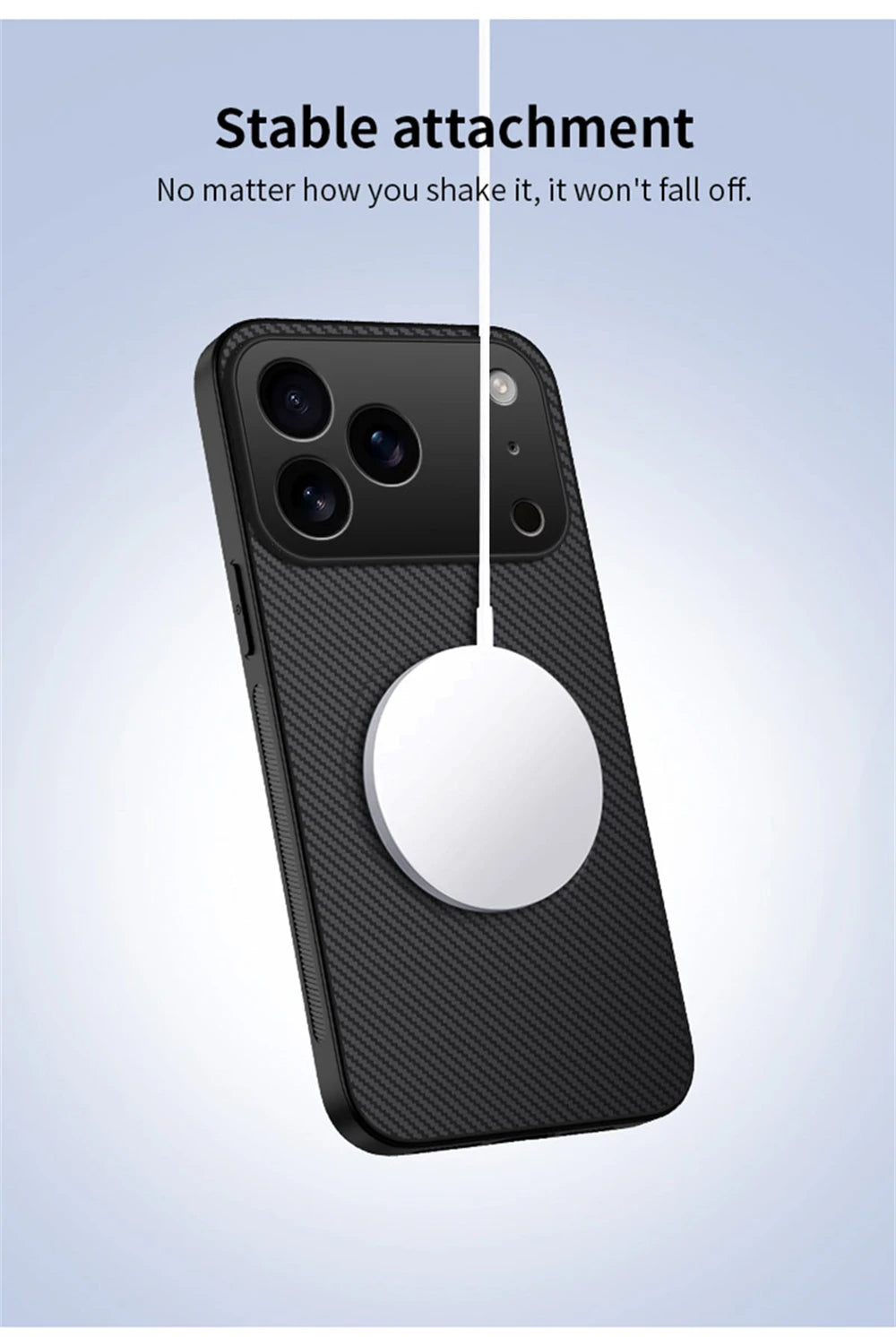 magnetic leather carbon fiber case