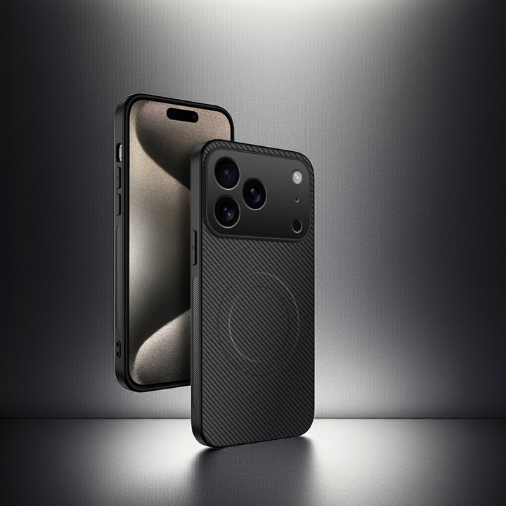 magnetic leather carbon fiber case