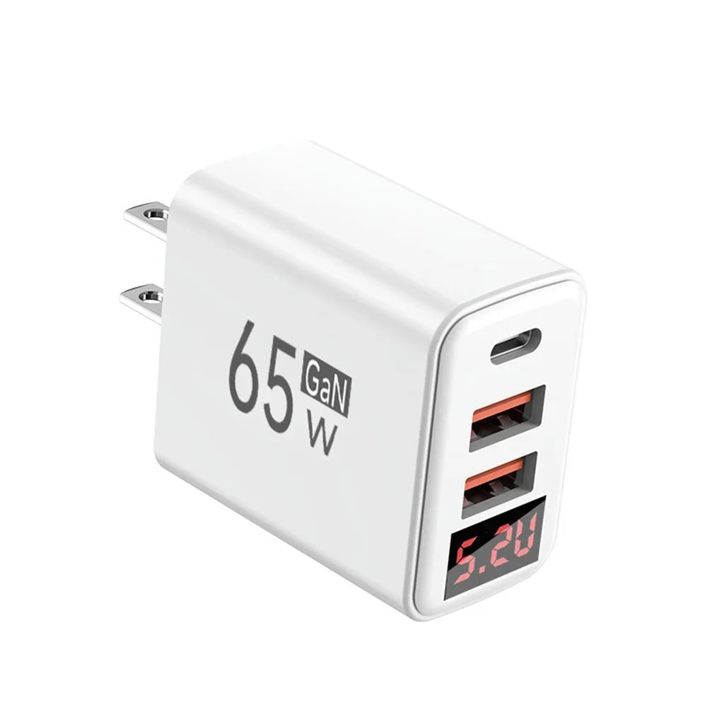 65W GaN USB C Charger 3 Port