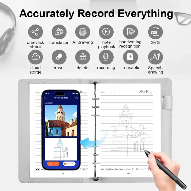 A5 Password Lock Smart Notebook AI