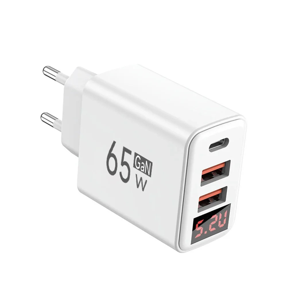 65W GaN USB C Charger 3 Port