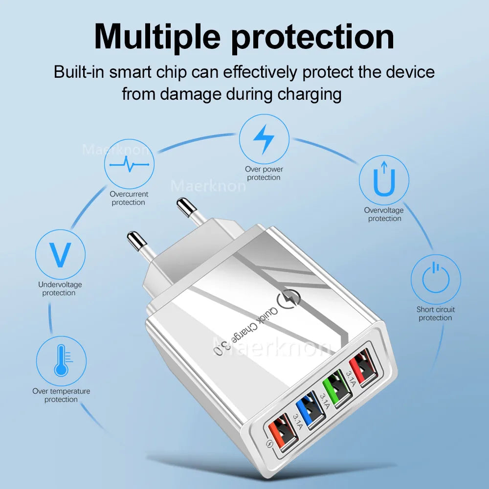 USB Charger Quick Charge 3.0 4