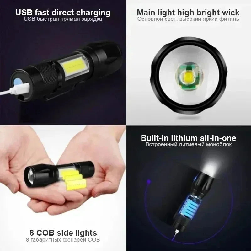 COB+XPE Mini Portable Flashlight