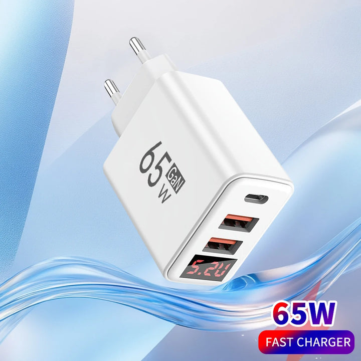 65W GaN USB C Charger 3 Port