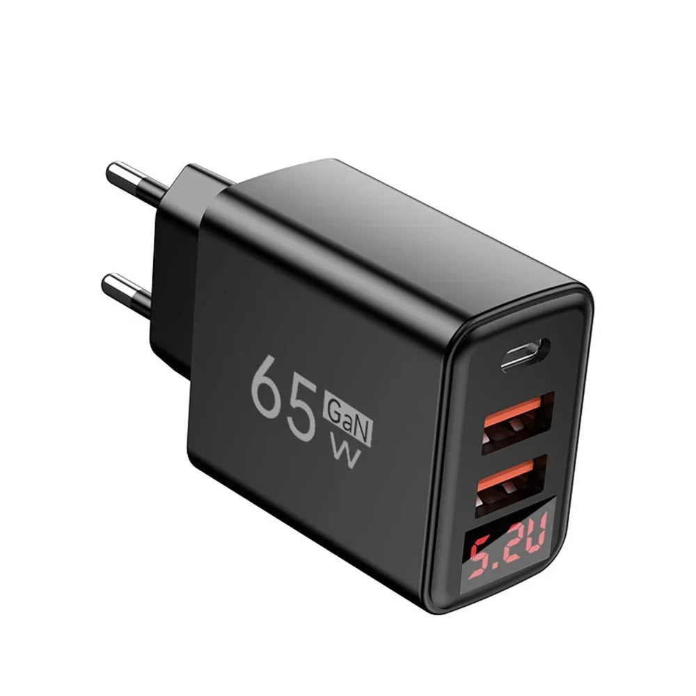 65W GaN USB C Charger 3 Port