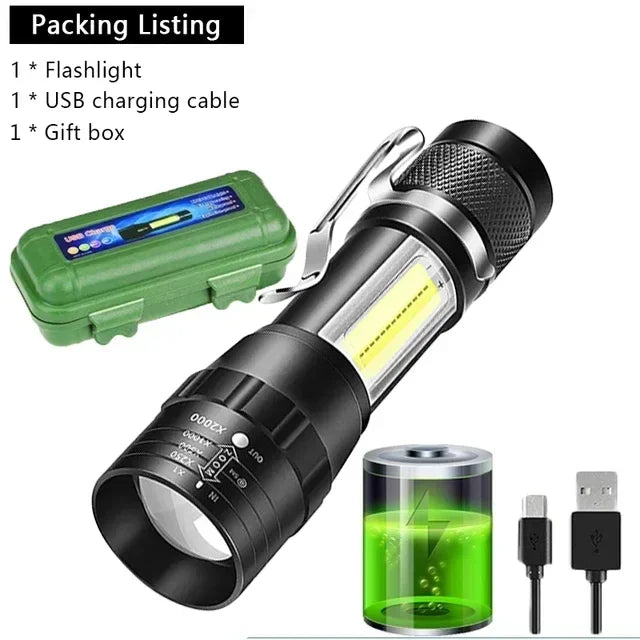 COB+XPE Mini Portable Flashlight