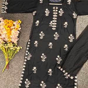 Gorgeous Heavy Embroidery VIP Cotton Dress Set – Stylish & Comfortable Outfit